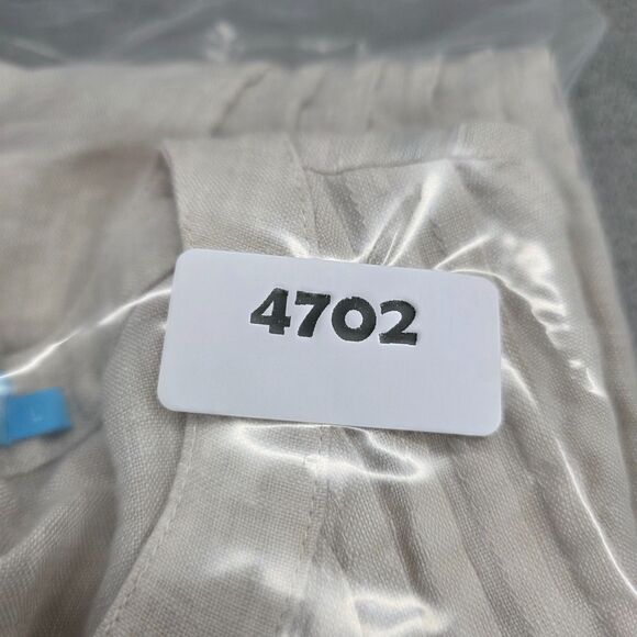 J. McLaughlin Women's Beige Linen Tunic Top Pleated Bodice Short Sleeve Size L - Picture 12 of 12